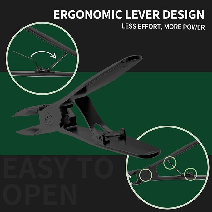 Ingrown Nail Clippers, Slant Curved Blade Nail Clippers for Men Thick Ingrown Toenails with 33mm Wide Jaw Opening, Heavy Duty Stainless Steel Toenail Clippers for Seniors Thick Toenails Black