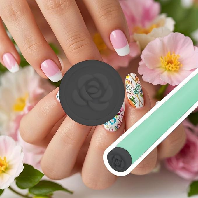 48 Pcs Nail Stamp Pen Set, Nail Art Pens, Quick Nail Art Tools with Different Patterns, Flower Butterfly Rose DIY Nail Stamping Pen Kit, Nail Design Tools for Women (green)