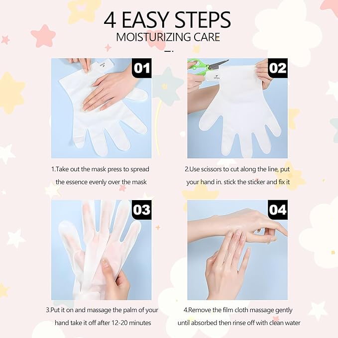 Hand Cream Moisturizing Mask, Hand Masks Moisturizing Glove for Dry Hands, Hydrating and Regenerates Dead Skin, Hand Care Moisture Gloves for Dry Hands, Safe for All Skin Types (count, 9 pack)