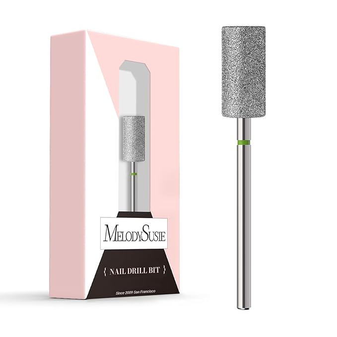 MelodySusie 6.5mm Barrel Shape Cuticle Clean Nail Drill Bit 3/32'', Professional Safety Carbide Diamond Under Nail Cleaner for Cuticle Dead Skin Nail Prepare, Beginners Bits, Series Bit-S, Coarse