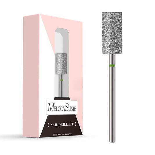 MelodySusie 6.5mm Barrel Shape Cuticle Clean Nail Drill Bit 3/32'', Professional Safety Carbide Diamond Under Nail Cleaner for Cuticle Dead Skin Nail Prepare, Beginners Bits, Series Bit-S, Coarse