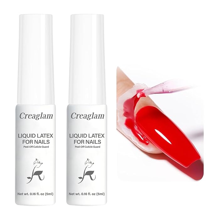 Liquid Latex for Nails - 2-Pack Set - Quick-Dry, Peel Off Cuticle Guard & Nail Polish Barrier Protector for Flawless Manicures & Nail Art (2 x 5ML Bottles)