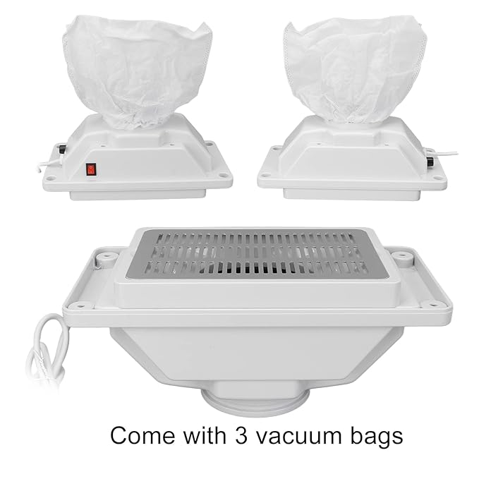 Sonew Nail Dust Collector Machine, Electric Powerful Nail Dust Suction Cleaner Extractor for Acrylic Gel Nail Polishing, Low Noise(US)