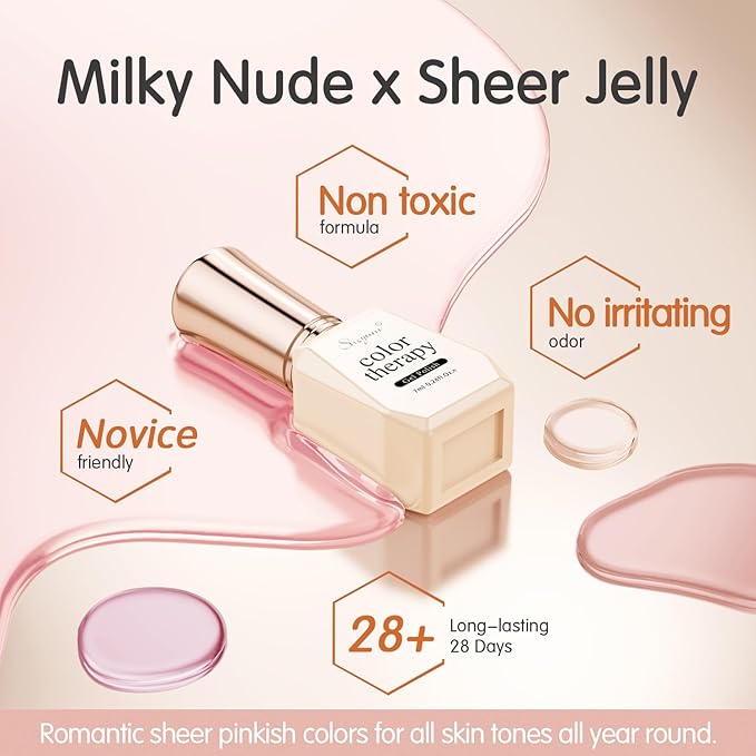 Jelly Nude Gel Nail Polish Set 6 Colors Neutral Sheer Light Pink Purple Gel Polish Kit Translucent Soak off Uv Nail Gel Diy Manicure 2024 New Nail Trend Nail Polish Gift