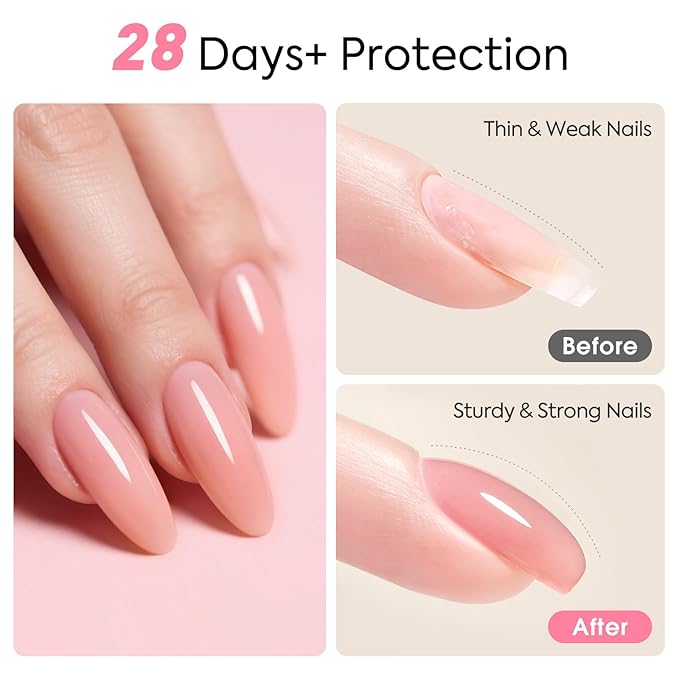 CANNI Rubber Base Gel – 9ml Nude Pink Base Coat Gel, Natural Cover Strengthening for Weak Nails, Soak Off UV LED for DIY Salon Manicure