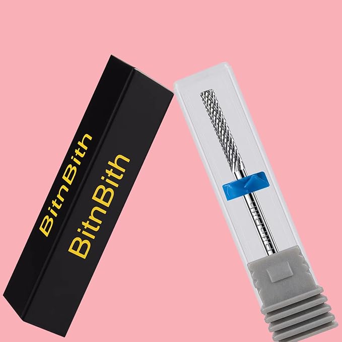 Nail Drill Bit Cuticle Professional Safety Nail Bit Tungsten Carbide Drill Bit 3/32",for Nail Prepare Nail Bed File Dead Skin Cleaning,Manicure 2-Way Rotate Nail Home Salon Supply,Medium