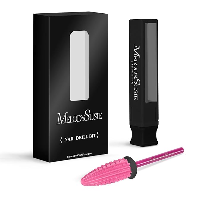 MelodySusie Typhoon Nail Drill Bits, 3/32'' Carbide Tungsten Multi-function Bits, Fast Remove Acrylic or Hard Gel for Manicure Pedicure Salon Professional or Beginner, Pink Blossom, XC