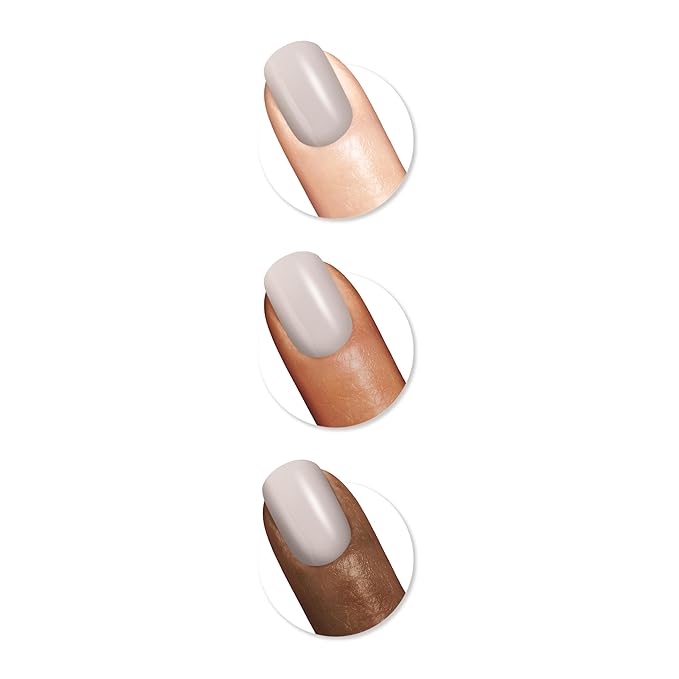 Sally Hansen Color Therapy Nail Polish | Biotin, Argan Oil, Long Lasting, Healthy Nails, Nail Strengthener, Opaque | 144 Serenity Stone | Gray Taupe Nail Color