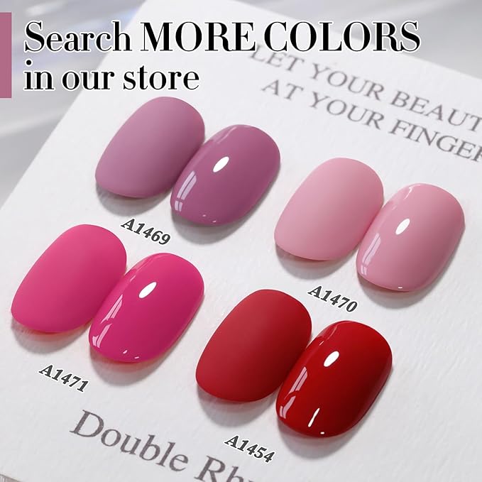Double Rhythm Gel Polish 15ML Jelly Sheer Pastel Light Milky Color Pearl White Bottle 1 PC 0.5 OZ Full Size Nail Art Salon at Home (Wine Purple-D1469)