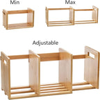 ZOOFOX Bamboo Desktop Bookshelf, Expandable Desktop Organizer, Small Display - Image 4