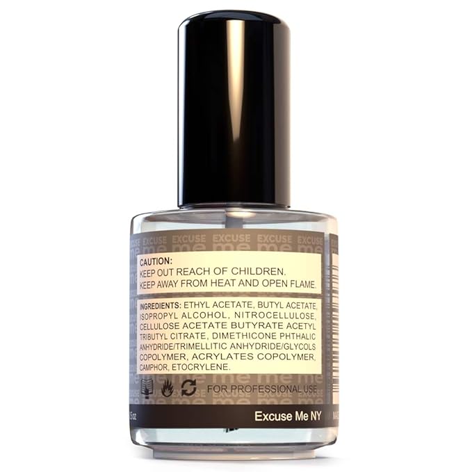EXCUSE ME Quick Dry Fast Nail Polish Top Coat 0.5 oz 15ml (Pack of 2)