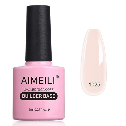 AIMEILI Builder Nail Gel, Hema Free, Cruelty Free, Vegan, Nail Strengthener Enhancement Building Rubber Base Coat for Manicure - BD1025