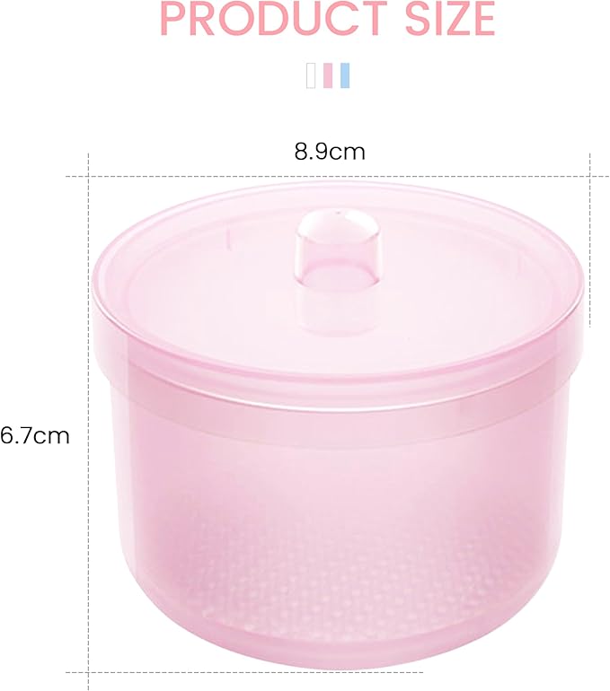 Nail Art Tools Cleaner Storage Box Nail Drill Bits Clipper Cutter Alcohol Soaking Cleaner Tweezers Accessories Clean Nail Tools (Pink)