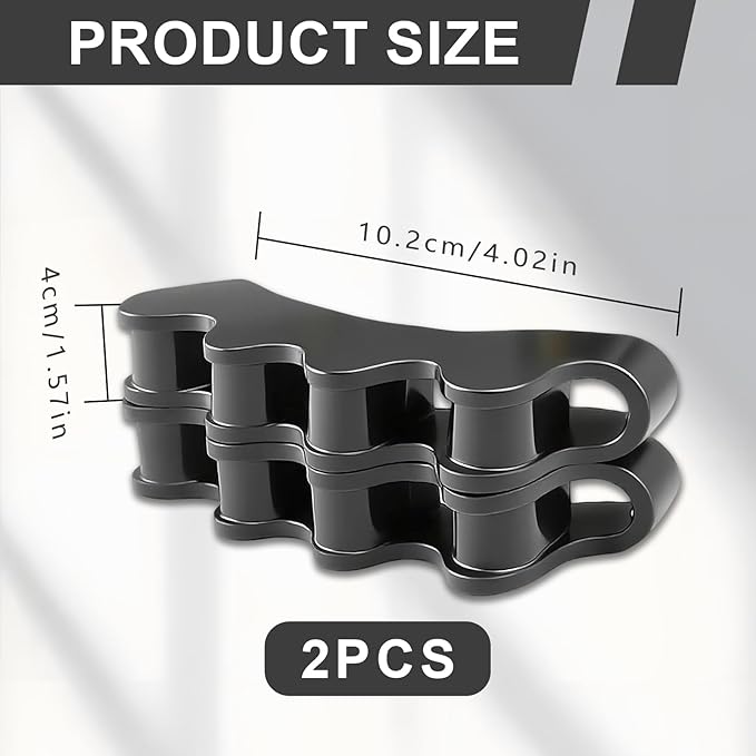Toe Spacers for Women and Men, Corrector Toe Separators - Gel 4 - Hole Spacers for Overlapping Toes & Foot Alignment (1 Pair, Black)