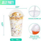 100 PACK 16 oz Clear Plastic Cups - Image 2