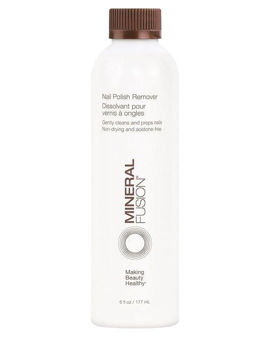 Mineral Fusion Nail Polish Remover - Acetone-Free Nail Care with Natural Solvents - Non Drying Liquid Formula - 6 fl oz
