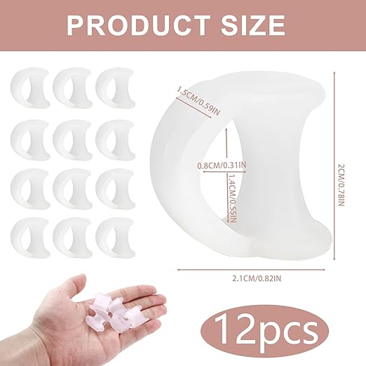 12pcs Gel Toe Separator, Pinky Toe Spacers, Little Toe Cushions Straightener Bunion Corrector for Preventing Rubbing & Relieving Pressure, Pain Relief from Overlapping Toes, Blisters, and Corns