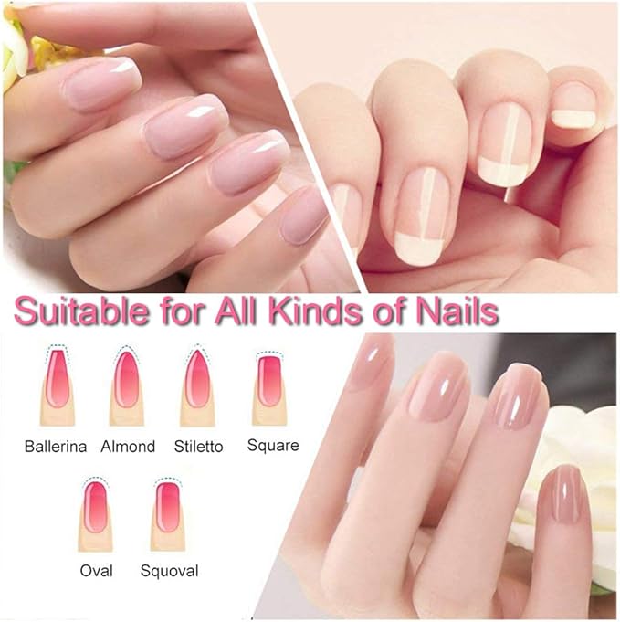 5 Pcs Glass Nail File with Plastic Sleeve, Crystal Fingernail Files, Double Sided Finger Nail Files, Professional Manicure Nail Care for Women Girls