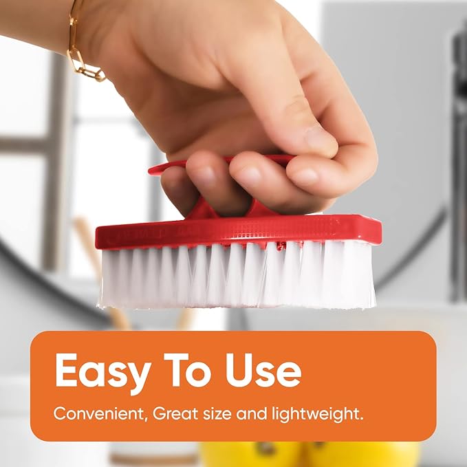 Nail Brush for Cleaning Fingernails, Nail Scrubber Brush, Toe Foot Hands Fingernail Brush Cleaner- Small Scrub Brush- All-Purpose Stiff Cleaning Brush (12 Pack, Red)
