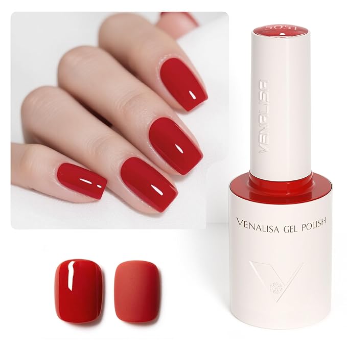 VENALISA Red Gel Nail Polish 1 Pcs 10ML Soak Off UV Gel Salon Manicure DIY at Home Nail Art For Girls Women