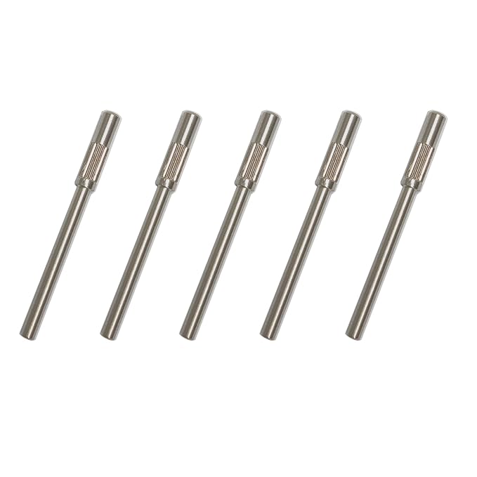 5 Pcs Mandrel Nail Drill Bits, 3.1MM Mini 3/32 Shank, Small Sanding Bands for Electric Drill File Machine, Stainless Steel Manicure Pedicure Tool Kit for Acrylic Nails