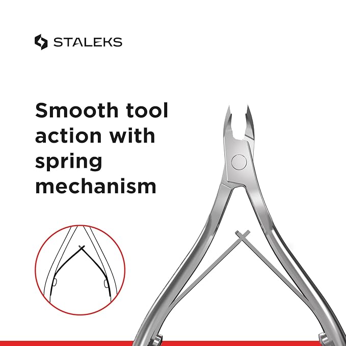 Staleks Classic 12 Cuticle Nippers – 3mm Blade – Stainless Steel – Compact Design – for Home Manicure & Pedicure