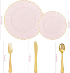 YOUBET 125PCS Pink Plastic Plates - Image 2