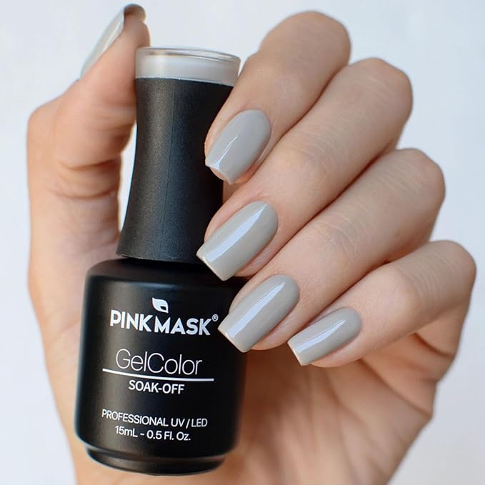 PINK MASK Gel Color Nail 15mL, Soak-Off Professional UV/LED, No-Wipe Formula, Long Lasting shine nails polishes.