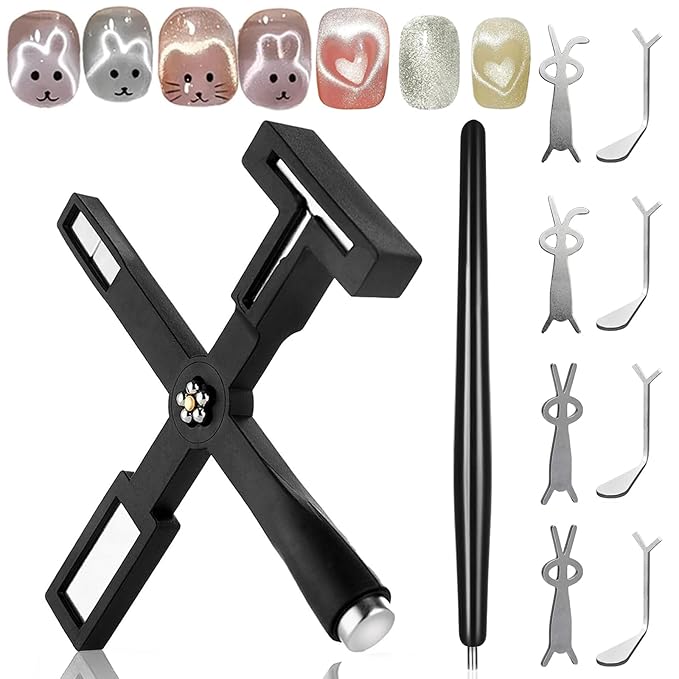 Cat Eye Nail Magnet Tool - Quick Rabbit, Heart Effect, Y-Shaped Magnet for Nails, Heart Cat Eye Gel Nail Polish Magnet Stick, Magnetic Nail Art Tools for DIY Home Studio Salon - 10pcs
