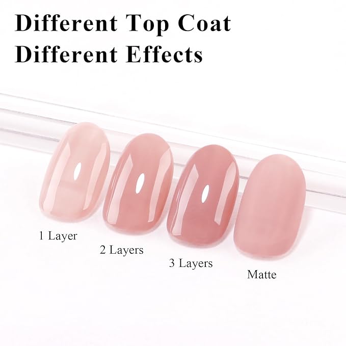Imtiti Jelly Gel Nail Polish, 15ML Natural Coffee Sheer Jelly Gel Polish Soak Off LED UV Nail Gel Polish Nude Translucent Gel Nail Polish Nail Starter Manicure Salon Nail Kit