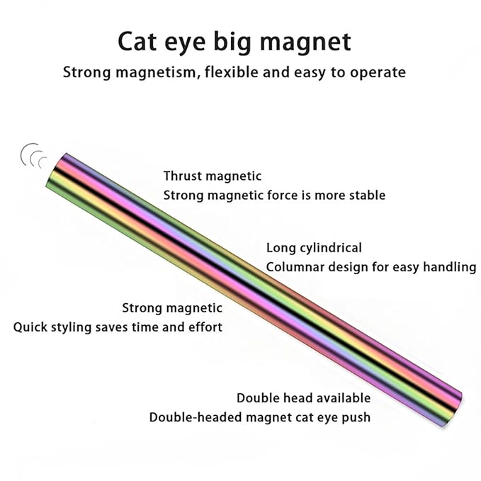 5 Pieces Cat Eye Magnet for Nails Extra Large Cylindrical Cat Eye Nail Magnet Magnetic Magnets Wood Cat Eye Nail Polish Magnet Stick Cat Eye Magnetic Nail Tool for DIY Home, Salon, Studio