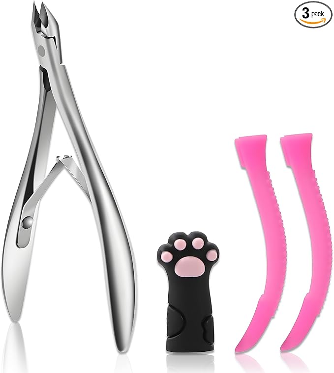 Cuticle Nippers, Professional Accurate Fast Sharp Small Jaw Cuticle Cutters, Nail Cuticle Cutting Pliers, Nail Dead Skin Remover Tool,Stainless Steel Cuticle Trimmer, Silver, Jaw 4mm
