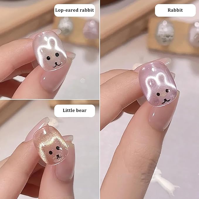 Cat Eye Nail Magnet Tool - Quick Rabbit, Heart Effect, Y-Shaped Magnet for Nails, Heart Cat Eye Gel Nail Polish Magnet Stick, Magnetic Nail Art Tools for DIY Home Studio Salon - 10pcs