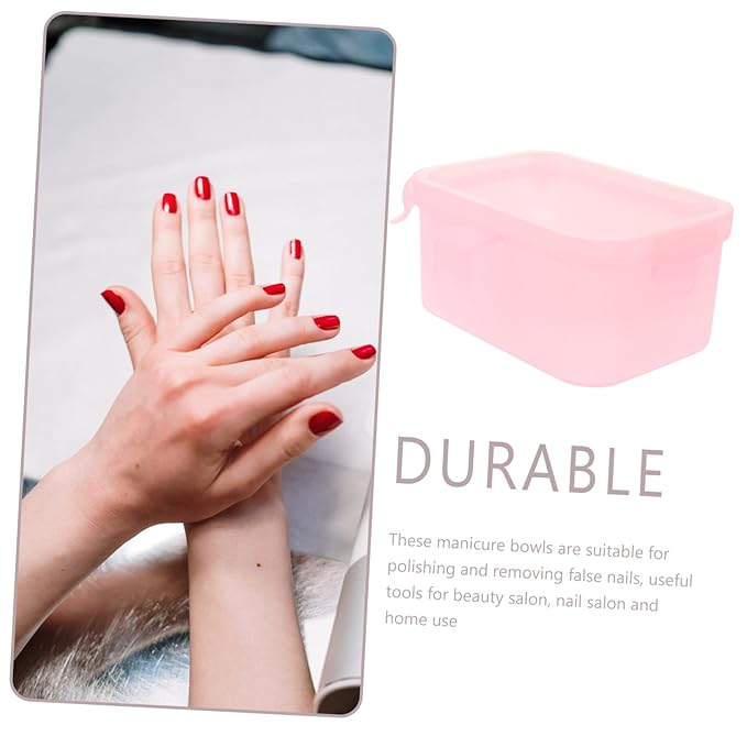 Beaupretty 2pcs Double Nail Soak Bowl for Manicure Premium Nail Soaking Bowls for Home Salon Use Stylish Transparent