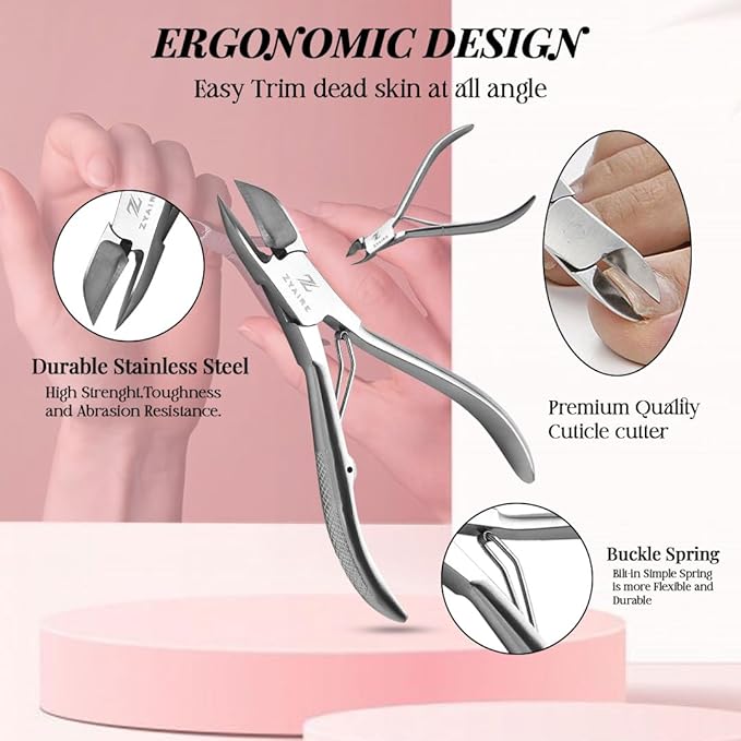 Manicure Pedicure Set - 10-in-1 Stainless Steel Grooming Kit, Personal Care Tools, Nail Nipper, Cuticle Cutter, Scissors, Tweezers, Blackhead Remover, Nail File & Case (Black)
