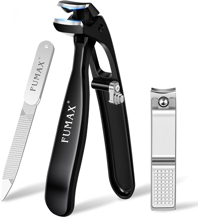 Toenail Clippers for Thick Toenails with Wide Opening, Large Long Handled Angled Toe Nail Clippers for Thick Nails for Seniors, Heavy Duty Nail Clippers with Catcher Gifts for Men & Women