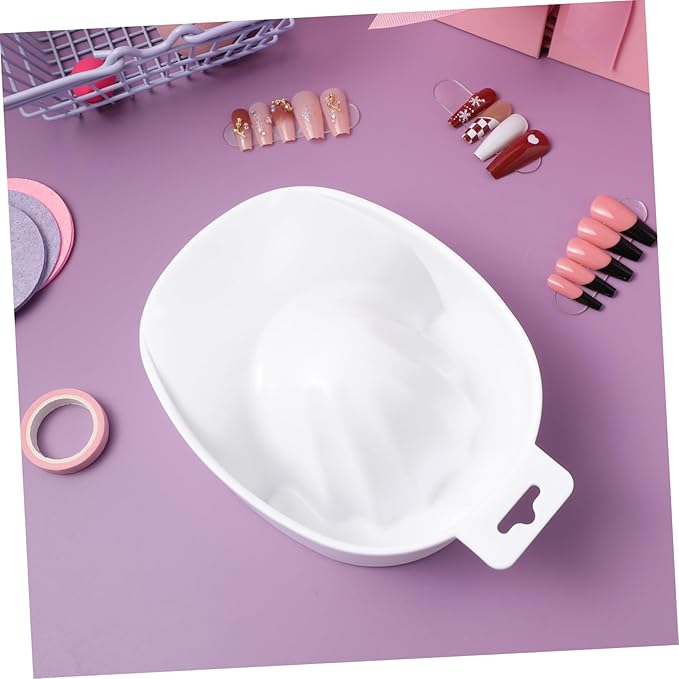 MERRYHAPY Single Layer Soaking Bowl for Nails Manicure Bowl Nail Art Tools White for Cuticle Soak