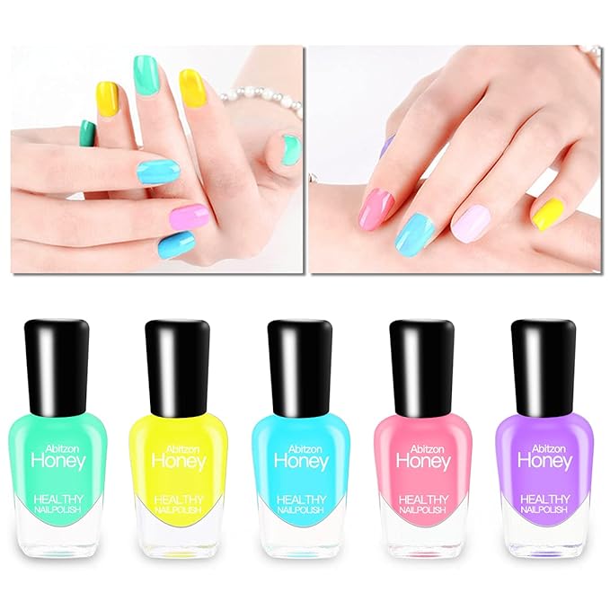 NEW Nail Polish Set (10 Bottles) - Non-Toxic Eco-Friendly Easy Peel Off & Quick Dry Water Based Nail Polish