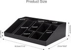 SZQINJI Coffee Condiment Organizer Holder 10-Compartment Black | Coffee - Image 3