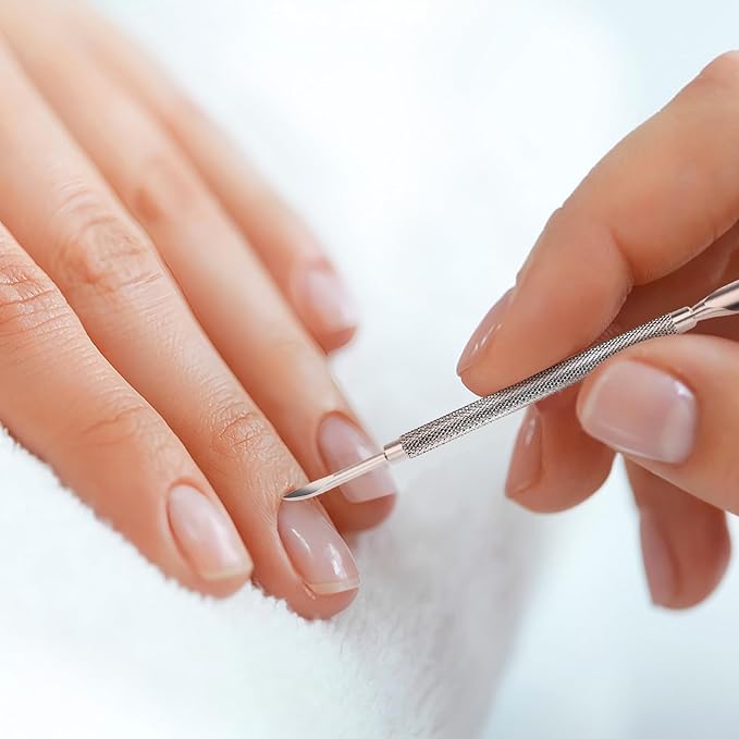 Cuticle Pusher Nail Polish Remover 2-in-1 Cuticle Trimmer Nail Care Tool Cuticle Pusher with 2 Ends Stainless Steel Manicure Tool (Pointed end)