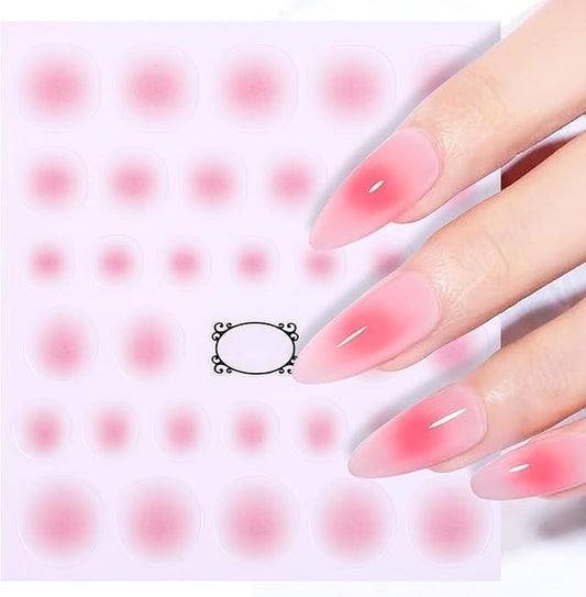 Gradient Blush Nail Stickers for Nail Art, Clear Blush Ombre Nails Stickers Decals Self Adhesive Spring Summer Nails Sticker for Women