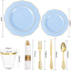 350PCS Blue Plastic Plates - Image 7