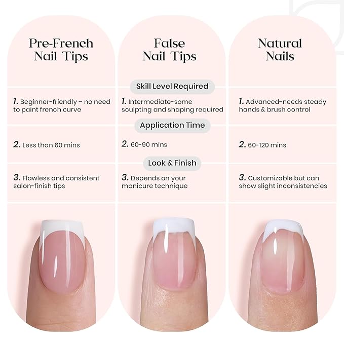 Beetles French Tips Press On Nails: 224 Pcs Brown French Tip Nails Short Squoval Fake Nail Tips,Soft Gel Nail False Nails,DIY Nail Art Salon Quality Manicure Gift For Women