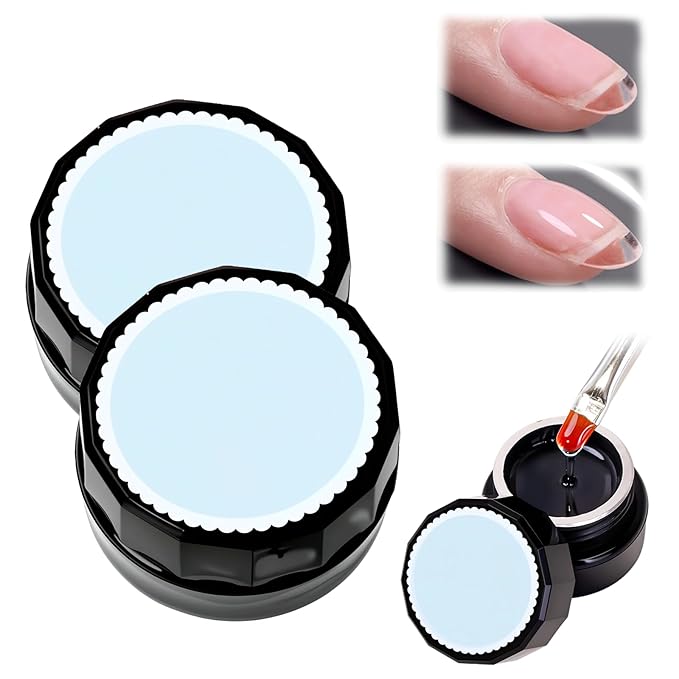2-In-1 Self-Leveling Nail Gel for Builder, Multi-Purpose Nail Repair Gel for Damaged Nails, Cracked Nail Repair Kit for Split Nails, Easy & Quick to Fix Strengthening Broken Nails for Women (2pcs)