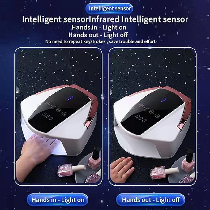 UV LED Nail Lamp Cordless Rechargeable UV Light for Gel Nails Polish,96W Portable Nail Dryer Light,Fast Curing Gel x Polish Lamp with 48 Beads,Auto Sensor,4 Timers,Touch Screen,Nail Art Drying Tools
