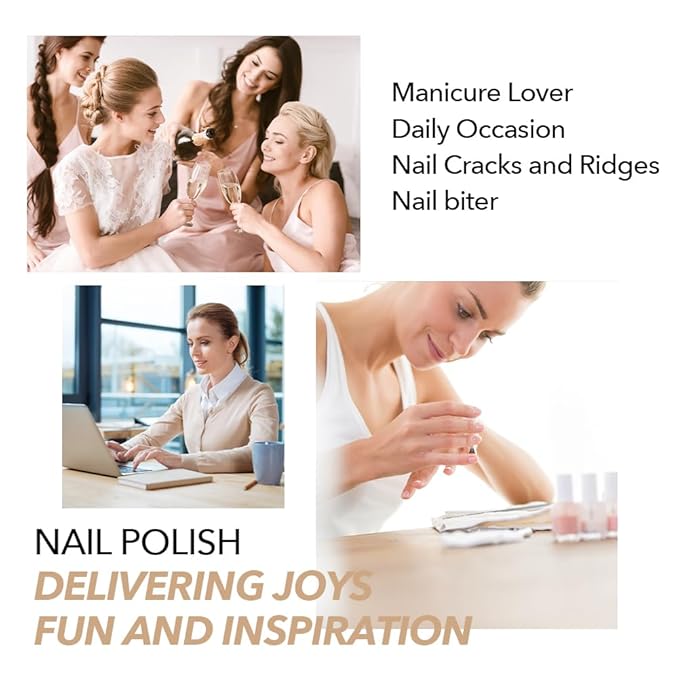 2 in 1 Base Coat Top Coat Nail Polish, Clear Quick Dry Nail Lacquer Color Base Protection High Shine Long Lasting Glossy Fast Air Dry Nail Polish-8.5ML