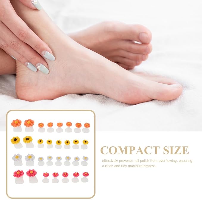 DOITOOL Silicone Toe Separators 4-Pack Reusable Nail Art Dividers for Pedicure Salon and Home Use Preventing Polish Overflow and Nail Adhesion