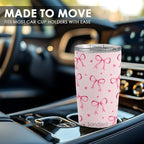 SANDJEST Bow Tumbler 20oz Stainless Steel Insulated, Travel Coffee Cup - Image 6
