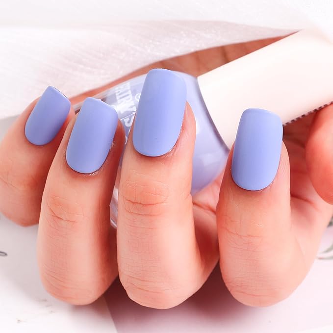 Matte Nail Polish Quick Dry Nail Lacquer for Nail Art Varnish, Mist Effect Matte Finish Velvet Nail Polish, 0.35 fl oz (Sky Blue-18, 10 ML)