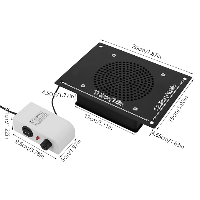 Desktop Nail Dust Collector, 110V 6W Powerful Nail Vacuum Dust Collector 3650RPM, Electric Dust Collection Machine for Acrylic Builder Gel Nails Salon Easter Gifts, Black
